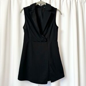 SHEIN Black Sleeveless Blazer Romper Size Medium